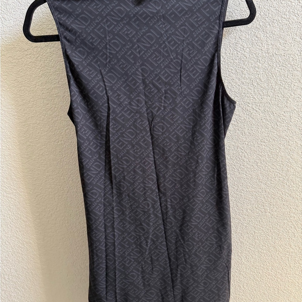 SKIMS X FENDI LOGO BLACK MID THIGH ROMPER SZ XL-Never Worn - Picture 8 of 8
